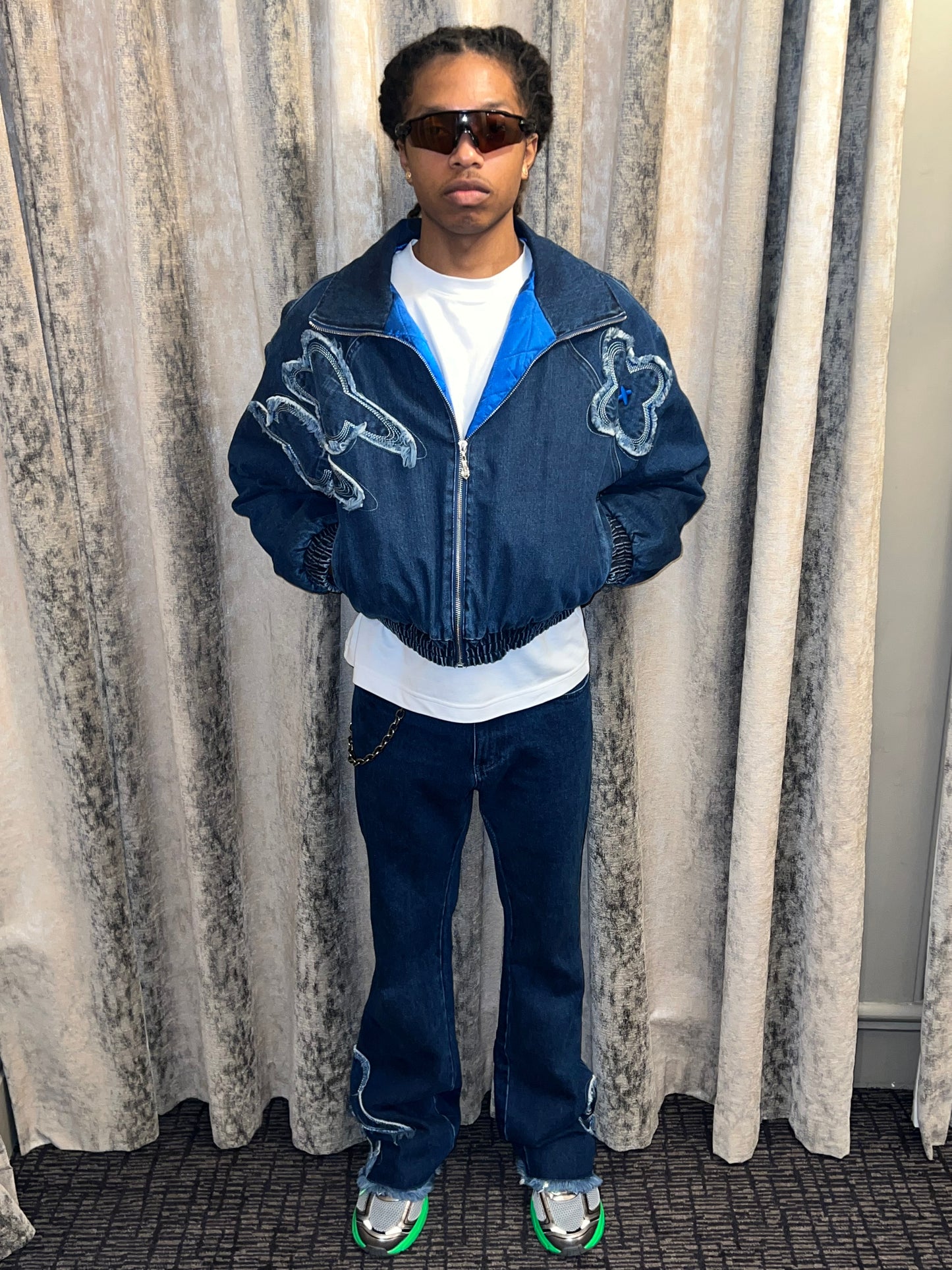 blue denim jacket
